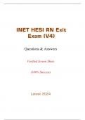 INET HESI RN Exit Exam (V4) -  Questions & Answers (Graded A+) Verified Screen Shots (100% Success) Latest 2024