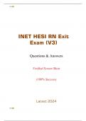 INET HESI RN Exit Exam (V3) - Questions & Answers Verified Screen Shots (97% Success) Latest 2024