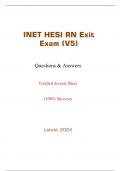 INET HESI RN Exit Exam (V5) - Questions & Answers Verified Screen Shots (98% Success) Latest 2024