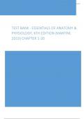 Test Bank - Essentials of Anatomy & Physiology, 6th edition (Martini, 2013) Chapter 1-20