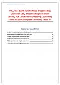 FULL TEST BANK FOR Certified Breastfeeding Counselor-CBC/ Breastfeeding Consultant Course/ PCE Certified Breastfeeding Counselor| Exams All With Complete Solutions| Grade A+ 