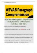 PiCat/ASVAB Paragraph Comprehension Study Questions with Complete Solutions 2023-2024.