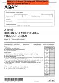 BUNDLE - AQA 2023 QP A-level DESIGN AND TECHNOLOGY: PRODUCT DESIGN Paper 1 & AQA 2023 MS A-level DESIGN AND TECHNOLOGY: PRODUCT DESIGN 7552/1