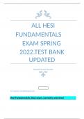 ALL HESI FUNDAMENTALS EXAM SPRING 2022.TEST BANK UPDATED.Assured Correct Answers