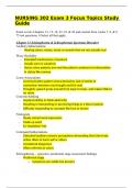 NURSING 302 Exam 3 Focus Topics Study Guide