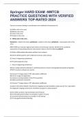 Springer HARD EXAM -NMTCB PRACTICE QUESTIONS WITH VERIFIED ANSWERS TOP-RATED 2024 