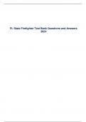 FL State Firefighter Test Bank Questions and Answers 2024