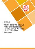 ATI PN COMPREHENSIVE PREDICTOR 2023-2024 RETAKE GUIDE WITH NGN