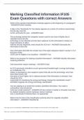 Marking Classified Information IF105  Exam Questions with correct Answers Which of the standard classification markings appears at the beginning of a paragraph?  - ANSWER-Portion marking A date in the "Declassify On" line always appears as a series 