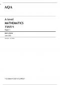 AQA A-level MATHEMATICS Paper 1 JUNE 2023 MARK SCHEME