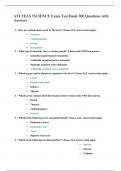 ATITEAS7SCIENCEExamTestBank300 Questionswith Answers 1.Howarecarbohydratesusedbythebody?ChooseALLanswersthatapply. •structure •Communication •storage •Recognition 2.Whattypeofimmunitydoesavaccineprovide?ChooseonlyONEbestanswer. •naturallyacquiredpassiveim