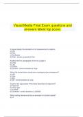   Visual Media Final Exam questions and answers latest top score.