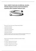 Exam: AAACM: Ventricular Arryhthmias, Asystole, Pulseless Electrical Activity And Paced Rhythms Questions With Complete Solutions