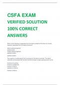 LATEST 2024 CSFA EXAM VERIFIED SOLUTION 100% CORRECT ANSWERS