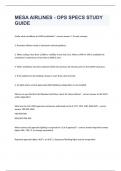 MESA AIRLINES - OPS SPECS STUDY GUIDE Question and answers rated A+ 2023/2024