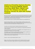 Intellectual Disability-Typhanie Beasley College of Nursing-PMHNP, Walden University NRNP 6665 TEST QUESTIONS WITH VERIFIED SOLUTIONS