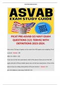 PICAT PRE-ASVAB GO NAVY EXAM QUESTIONS (121 TERMS) WITH DEFINITIONS 2023-2024.terms like; How many 5 lbs. bags of apples can be made from 400 apples each weighing 1/4 of a pound - Answer: 100 400×1/4= 400/4 = 100