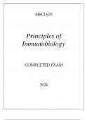 MSCI 670 PRINCIPLES OF IMMUNOBIOLOGY COMPLETED EXAM 2024.