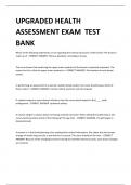 UPGRADED HEALTH ASSESSMENT EXAM  TEST BANK 