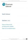 Alevel edexecl 2023 pure paper 2 mark scheme