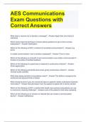 AES Communications Exam Questions with Correct Answers 