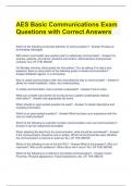 AES Basic Communications Exam Questions with Correct Answers