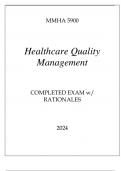 MMHA 5900 HEALTHCARE QUALITY MANAGEMENT COMPLETED EXAM WITH RATIONALES 2024.