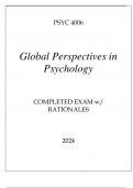 PSYC 4006 GLOBAL PERSPECTIVES IN PSYCHOLOGY COMPLETED EXAM