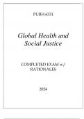 PUBH 6331 GLOBAL HEALTH & SOCIAL JUSTICE COMPLETED EXAM WITH RATIONALES 2024.