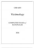 CRJS 4203 VICTIMOLOGY COMPLETED EXAM WITH RATIONALES 2024.