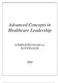 ADVANCED CONCEPTS IN HEALTHCARE LEADERSHIP COMPLETED EXAM