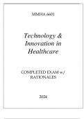 MMHA 6601 TECHNOLOGY & INNOVATION IN HEALTHCARE COMPLETED EXAM 