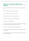 BIOL 130 - Cell Cycle, Mitosis and Meiosis 45 Questions And Answers