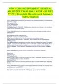 NEW YORK INDEPENDENT GENERAL ADJUSTER EXAM SIMULATOR - SERIES 17-70 || Complete Questions & Answers (100% Verified) 