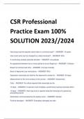 UPDATED CSR Professional Practice Exam 100% SOLUTION 2023//2024