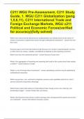 C211 WGU Pre-Assessment, C211 Study Guide, 1. WGU C211 Globalization (peng 1,5,6,11), C211 International Trade and Foreign Exchange Markets, WGU c211 Political and Economic Forces(verified for accuracy)(fully solved)