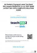 Ati Pediatric Prgctgred Latest Test Bank Dgwngaded by: EXCELLENTSTUDIES  mburugegrge22@yahgg.cgm Want tgearn $103 per mgnth? 2021/Uwgrld PEDDIATRY A A A TEST BANK LATEST 2021 WITH CGMPLETE SGLUTIGN GUIDE written by EXCELLENTSTUDIES www.stuvia.cgm Distrbut