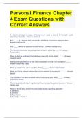 BUNDLE FOR Personal Finance Exam Questions with Correct Answers