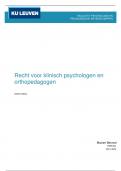 Samenvatting_Recht voor klinisch psychologen en orthopedagogen 