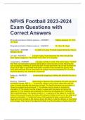 NFHS Football 2023-2024 Exam Questions with Correct Answers