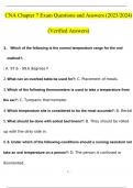 CNA Chapter 7 Exam Questions and Answers (2023 / 2024) (Verified Answers)