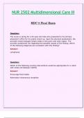 NUR 2502 / NUR2502 Final Exam (Latest 2024 / 2025): Multidimensional Care III / MDC 3 - Rasmussen