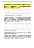 AC-HPAT Exam Prep 2023/ 188 Questions with complete solution;Biology, Chemistry