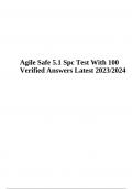 Agile Safe 5.1 SPC Test Questions With Verified Answers Latest 2024 | Agile Safe 5.1 Spc Test Questions With Answers Latest Update | AGILE SAFE 5.1 SPC TEST 200+ QUESTIONS WITH VERIFIED ANSWERS LATEST 2024 & SAFe Agile Product Management (APM) Exam Prep Q