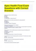 Apex Health Final Exam Questions with Correct Answers 