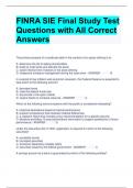 FINRA SIE Final Study Test Questions with All Correct Answers