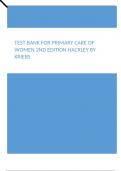 Test Bank for Primary Care Of Women 2nd Edition Hackley by Kriebs