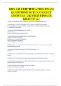 DHN 241 CERTIFICATION EXAM  QUESTIONS WITH CORRECT  ANSWERS | 2024/2025 UPDATE  GRADED A+ 