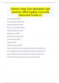 Library Page Test Questions And  Answers| 2024 Update Correctly  Answered Grade A+ 