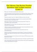 The Odyssey Test Review Practice  Questions with Verified Answers  Grade A+ 